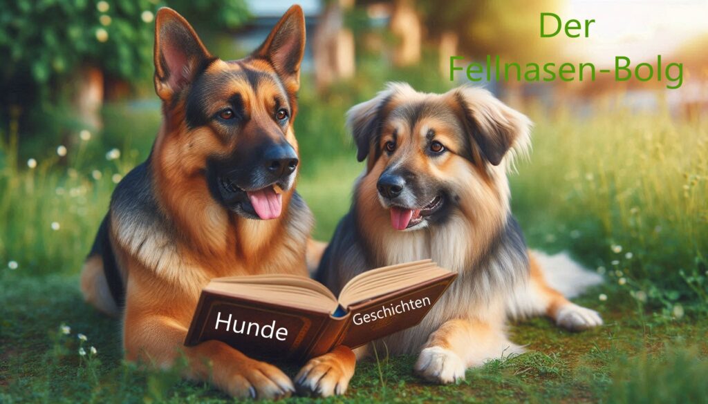 Titelbild des Fellnasen-Blogs mit einem liebevollen Schriftzug und Bildern von Sally und Susi, zwei glücklichen Hunden, die Freude und Leben verbreiten.