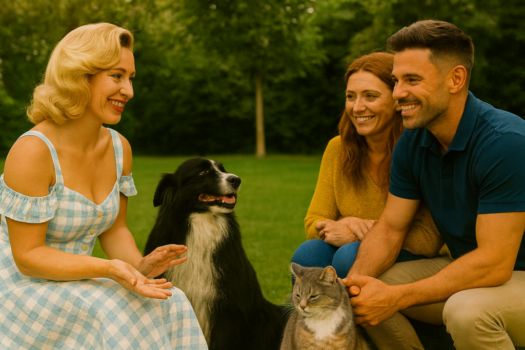 Beratung mit Herz bei Starzonek GbR – REiCO-Gespräch mit neuen Partnern, Hund und Katze in natürlicher Umgebung.