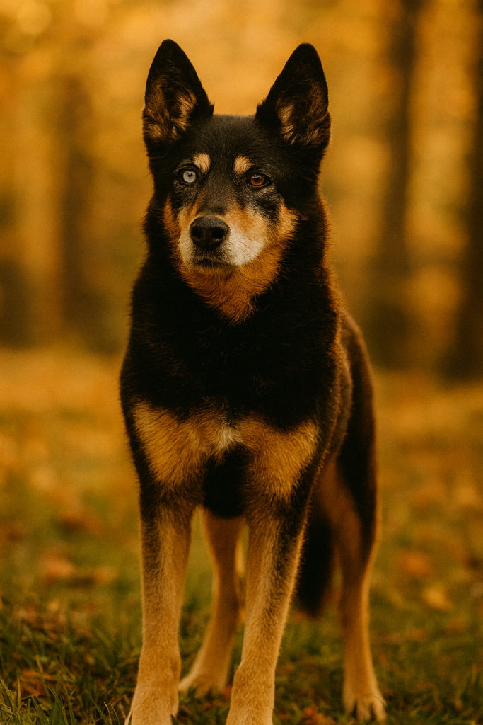 Jenny, unsere ältere Hündin, würdevoll und aufmerksam im Garten – ein zentraler Teil unserer Hunde und REiCO Erfahrungen.